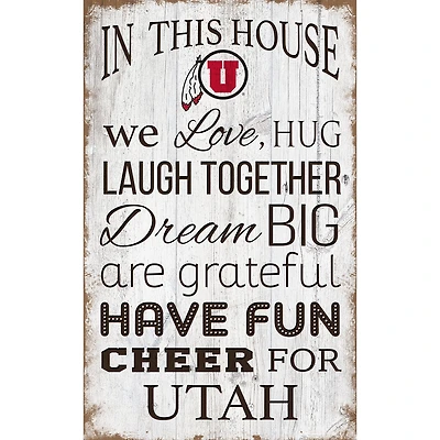 Utah Utes 11'' x 19'' Team In This House Sign