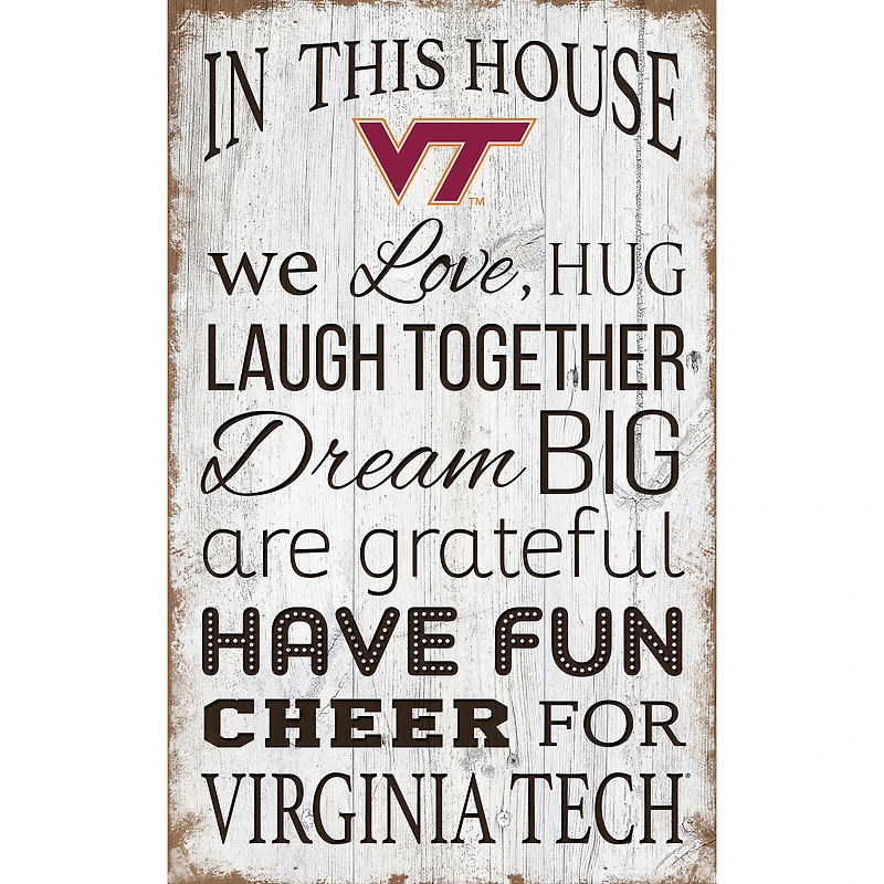 Virginia Tech Hokies 11'' x 19'' Team In This House Sign