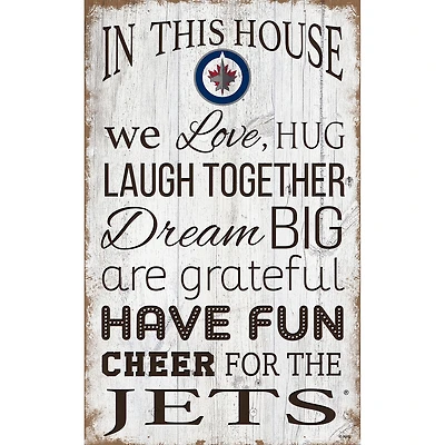 Winnipeg Jets 11'' x 19'' Team In This House Sign