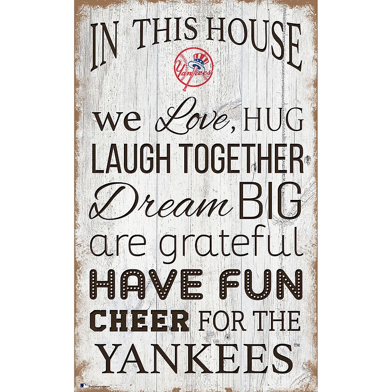 New York Yankees 11'' x 19'' Team In This House Sign