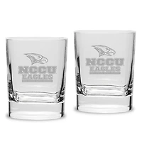 North Carolina Central Eagles 2-Piece 11.75oz. Luigi Bormioli Square Double Old Fashion Glasses Set
