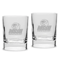 Winston-Salem State Rams 2-Piece 11.75oz. Luigi Bormioli Square Double Old Fashion Glasses Set