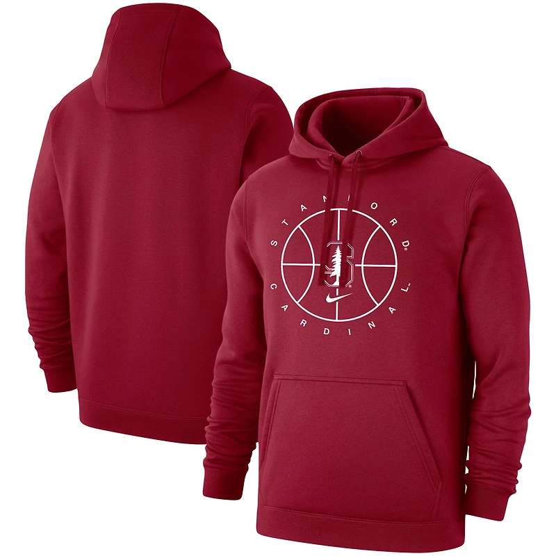 Men's Nike Cardinal Stanford Cardinal Basketball Icon Club Fleece Pullover Hoodie
