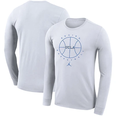 Men's Jordan Brand White UCLA Bruins Basketball Icon Legend Performance Long Sleeve T-Shirt