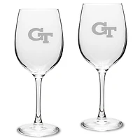Georgia Tech Yellow Jackets 2-Piece 16oz. Traditional White Wine Glass Set