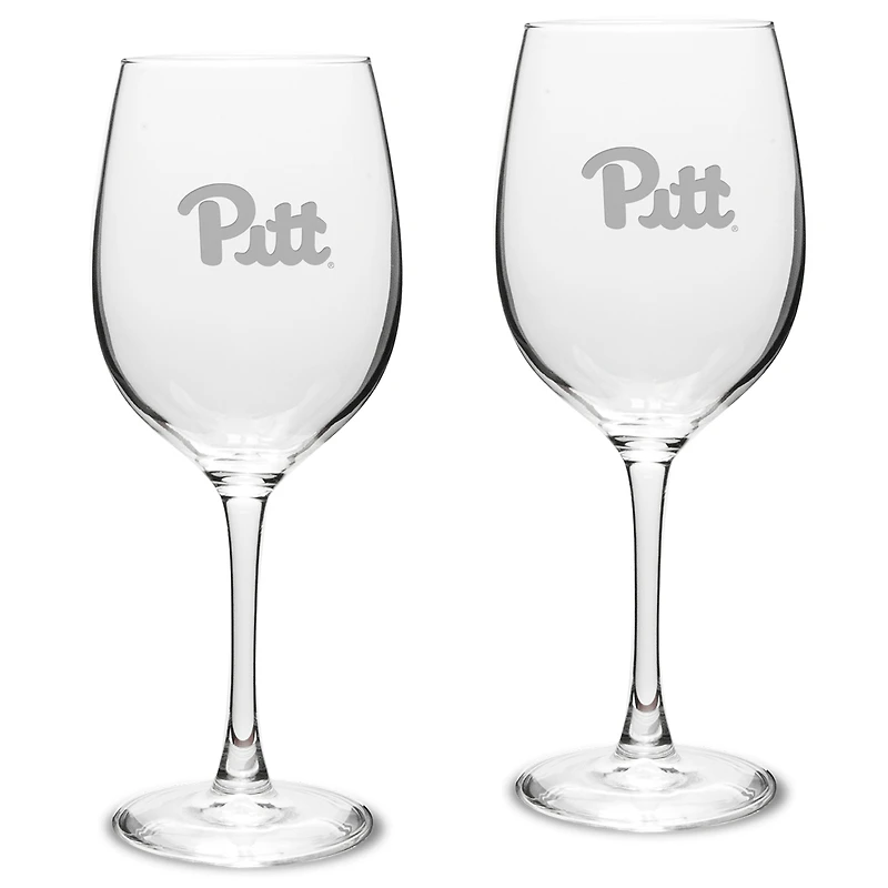 Pitt Panthers 2-Piece 16oz. Traditional White Wine Glass Set