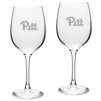 Pitt Panthers 2-Piece 16oz. Traditional White Wine Glass Set