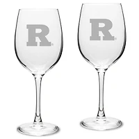 Rutgers Scarlet Knights 2-Piece 16oz. Traditional White Wine Glass Set