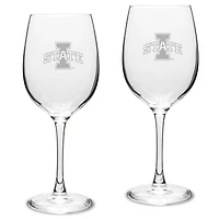 Iowa State Cyclones 2-Piece 16oz. Traditional White Wine Glass Set