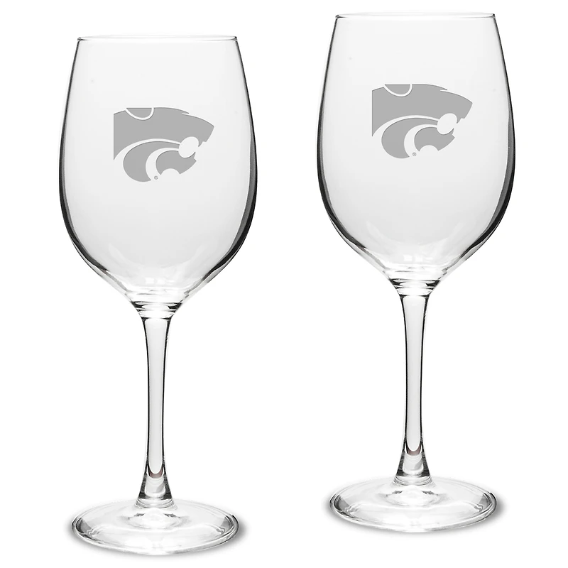 Kansas State Wildcats 2-Piece 16oz. Traditional White Wine Glass Set