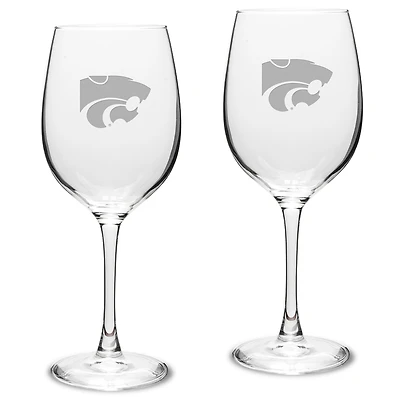 Kansas State Wildcats 2-Piece 16oz. Traditional White Wine Glass Set