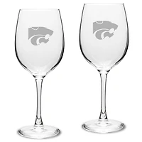 Kansas State Wildcats 2-Piece 16oz. Traditional White Wine Glass Set