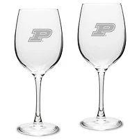 Purdue Boilermakers 2-Piece 16oz. Traditional White Wine Glass Set