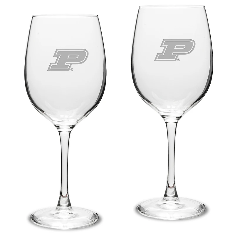 Purdue Boilermakers 2-Piece 16oz. Traditional White Wine Glass Set