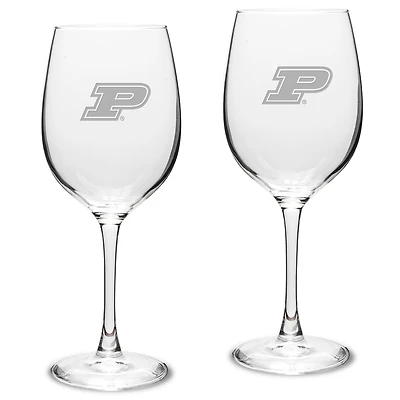 Purdue Boilermakers 2-Piece 16oz. Traditional White Wine Glass Set