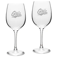Montana Grizzlies 2-Piece 16oz. Traditional White Wine Glass Set