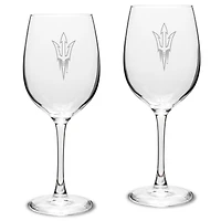 Arizona State Sun Devils 2-Piece 16oz. Traditional White Wine Glass Set