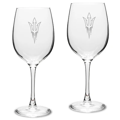 Arizona State Sun Devils 2-Piece 16oz. Traditional White Wine Glass Set