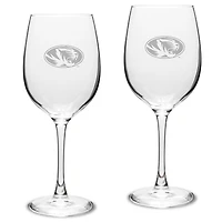Missouri Tigers 2-Piece 16oz. Traditional White Wine Glass Set