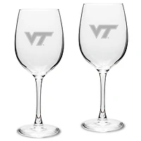 Virginia Tech Hokies 2-Piece 16oz. Traditional White Wine Glass Set