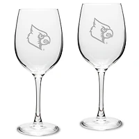 Louisville Cardinals 2-Piece 16oz. Traditional White Wine Glass Set