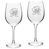 Maryland Terrapins 2-Piece 16oz. Traditional White Wine Glass Set