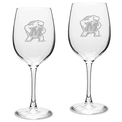 Maryland Terrapins 2-Piece 16oz. Traditional White Wine Glass Set