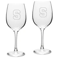 Syracuse Orange 2-Piece 16oz. Traditional White Wine Glass Set