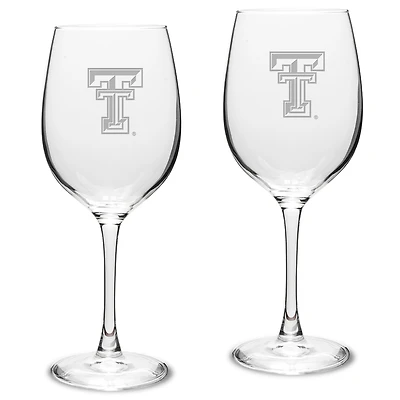 Texas Tech Red Raiders 2-Piece 16oz. Traditional White Wine Glass Set