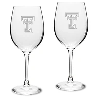 Texas Tech Red Raiders 2-Piece 16oz. Traditional White Wine Glass Set