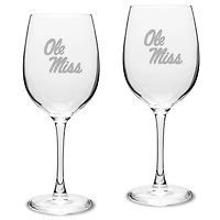 Ole Miss Rebels 2-Piece 16oz. Traditional White Wine Glass Set