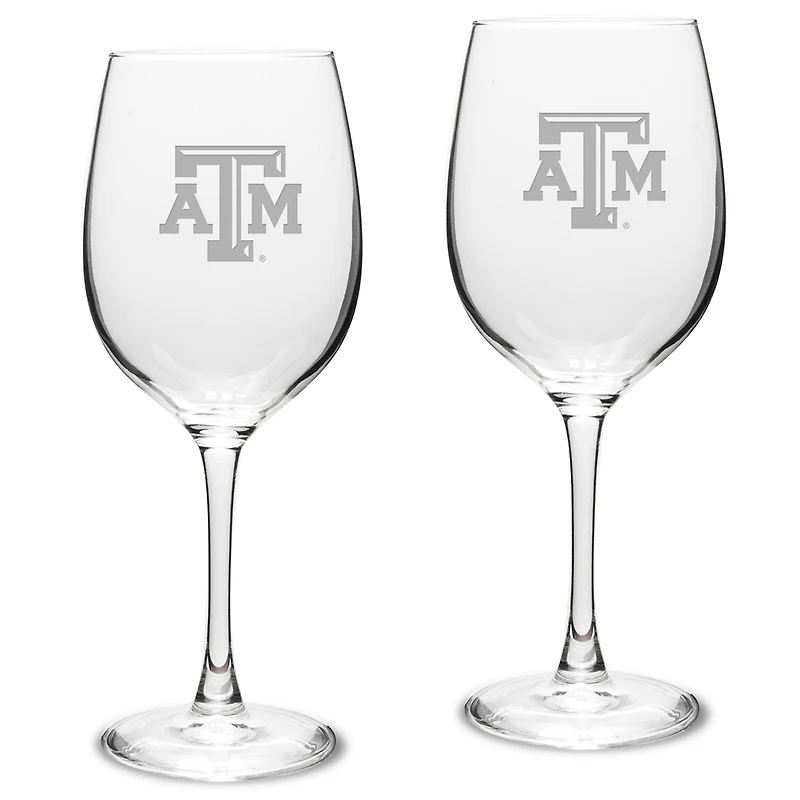 Texas A&M Aggies 2-Piece 16oz. Traditional White Wine Glass Set