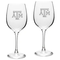 Texas A&M Aggies 2-Piece 16oz. Traditional White Wine Glass Set