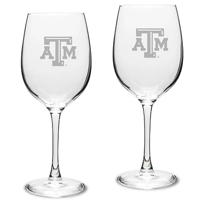 Texas A&M Aggies 2-Piece 16oz. Traditional White Wine Glass Set