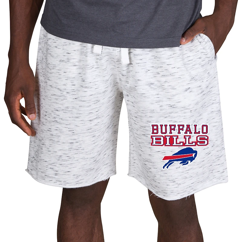 Men's Concepts Sport White/Charcoal Buffalo Bills Alley Fleece Shorts