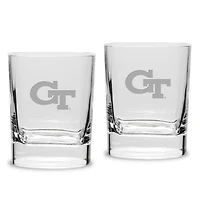 Georgia Tech Yellow Jackets 2-Piece 11.75oz. Square Double Old-Fashioned Glass Set