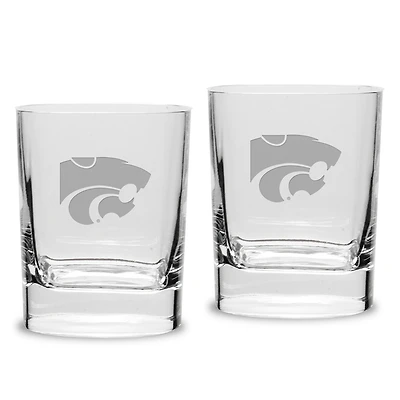 Kansas State Wildcats 2-Piece 11.75oz. Square Double Old-Fashioned Glass Set