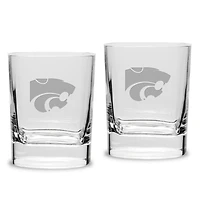 Kansas State Wildcats 2-Piece 11.75oz. Square Double Old-Fashioned Glass Set