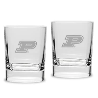 Purdue Boilermakers 2-Piece 11.75oz. Square Double Old-Fashioned Glass Set