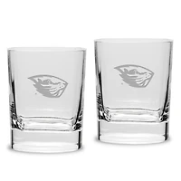 Oregon State Beavers 2-Piece 11.75oz. Square Double Old-Fashioned Glass Set