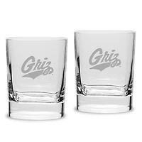 Montana Grizzlies 2-Piece 11.75oz. Square Double Old-Fashioned Glass Set