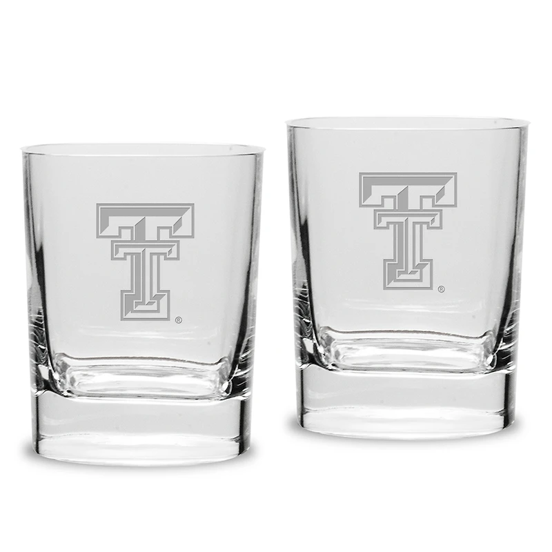 Texas Tech Red Raiders 2-Piece 11.75oz. Square Double Old-Fashioned Glass Set