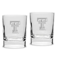 Texas Tech Red Raiders 2-Piece 11.75oz. Square Double Old-Fashioned Glass Set