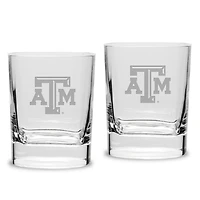 Texas A&M Aggies 2-Piece 11.75oz. Square Double Old-Fashioned Glass Set