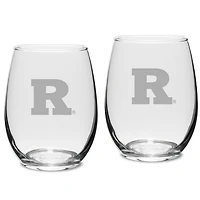 Rutgers Scarlet Knights 2-Piece 15oz. Stemless Wine Glass Set