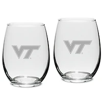Virginia Tech Hokies 2-Piece 15oz. Stemless Wine Glass Set