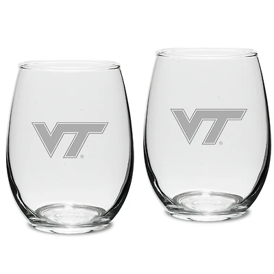 Virginia Tech Hokies 2-Piece 15oz. Stemless Wine Glass Set