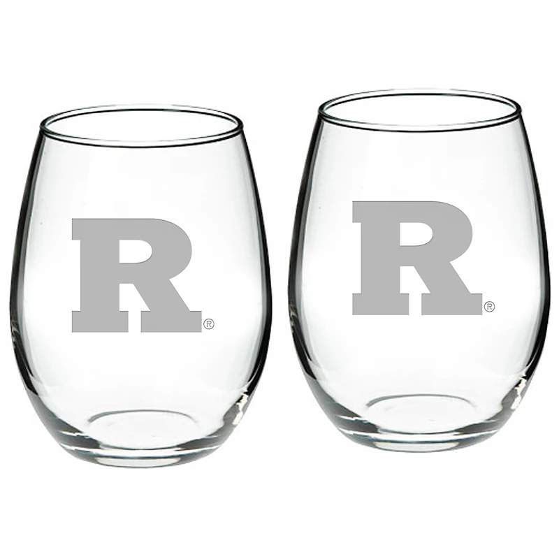 Rutgers Scarlet Knights 2-Piece 21oz. Stemless Wine Glass Set