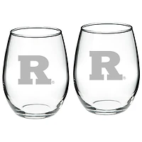 Rutgers Scarlet Knights 2-Piece 21oz. Stemless Wine Glass Set
