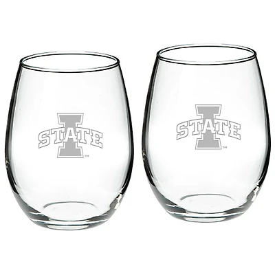 Iowa State Cyclones 2-Piece 21oz. Stemless Wine Glass Set
